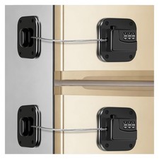 Combination Fridge Lock Heavy Duty 2 Pack Secure Keyless Black For Cabinets