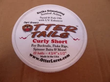 New Capt. Bruce's Otter Tails Orange Curly Short Fishing 10 Baits 4 3/4" x 1/2"
