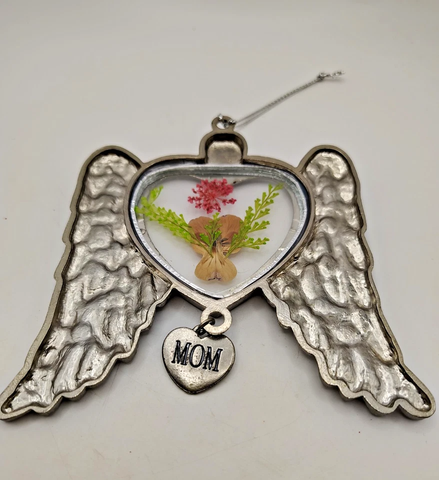 Banberry Designs Крылья Ангела Мама Suncatcher Настоящие Сушеные и Прессованные Цветы Кристалл - Изображение 4 из 4