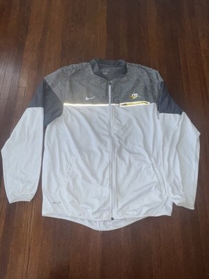 Nike University of Oregon Ducks Dri-Fit Full Zip Jacket Football White Mens L