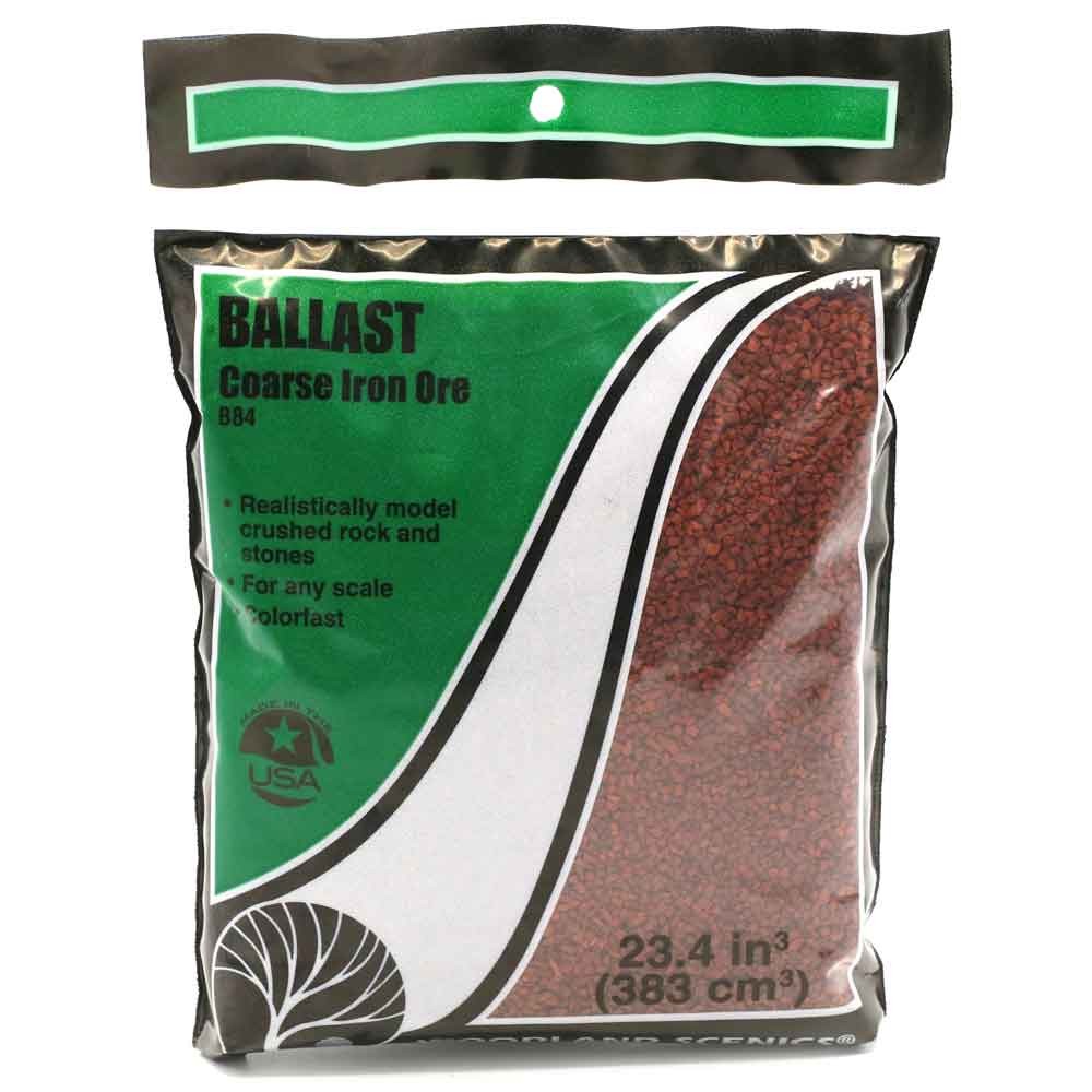Woodland Scenics Ballast Coarse Iron Ore 23.4in³ for Model Railways and Dioramas