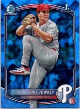 2025 Bowman Draft Sapphire CODY BOWKER #BDC-140 Chrome 1st Prospect Phillies
