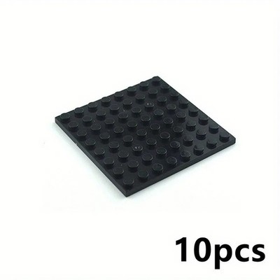 10PCS 8x8 Building Block Baseplates Compatible Bricks DIY Board Black