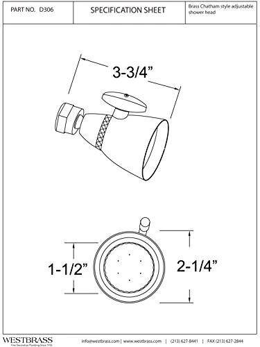 R306-07 Chatham Style 2-1/4" Latón 6-Chorro Cabezal de Ducha Ajustable, Níquel Satinado Foto 2 de 2