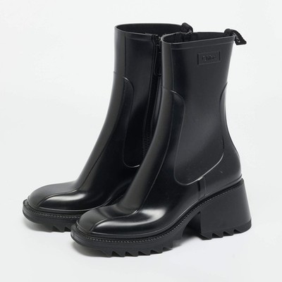 Chloe Black Rubber Betty Rain Boots Size 41 | eBay