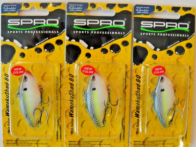 Lot of 3 SPRO Shin Fukae WAMEKU SHAD 60 Lipless Crankbaits in NASTY SHAD color