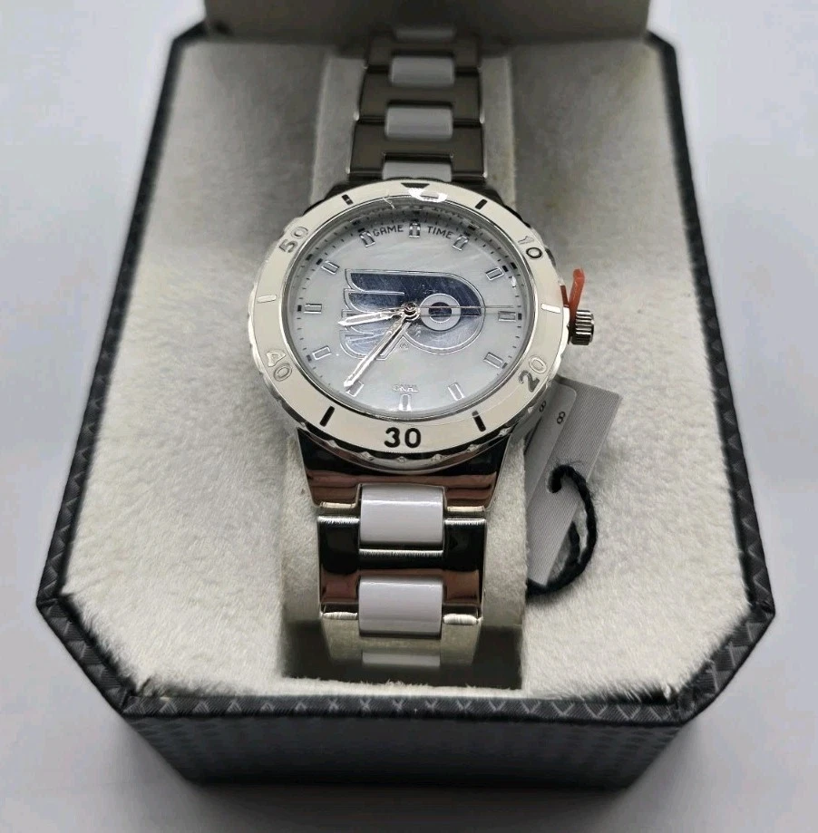 NHL Game Time PHILADELPHIA FLYERS Stainless Pearl Women Watch Japan Movement NOS - Image 3 of 4