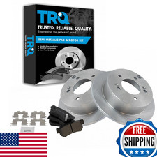 Trq Rear Brake Pad And Rotor Set Semi Metallic Solid Rotors 10.31 In 5-Lug For