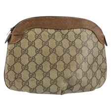 GUCCI GG Supreme Pouch PVC Beige Autore ep12553