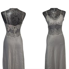 NWT  Victoria's Secret Vintage Maxi Nightgown Satin Lace Sheer Stomach Back S