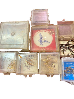 vintage fly tying hooks lot Misc. treble, 8,10 and smaller