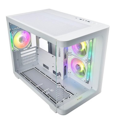 Fortron FSP S380-WA Weiß Micro-ATX / Mini-ITX PC-Gehäuse Tempered Glass ARGB mATX 