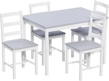 Set Tavolo Da Pranzo E Sedie Yorkshire Mobili per La Casa (Bianco E Grigio, 4 Po