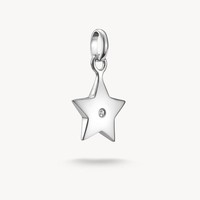 Thomas Sabo Charm AnhäNger Stern 925 Sterlingsilber WeißEr Stein CC1238-051-14