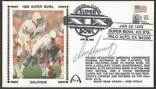 Dan Marino Signed Super Bowl 19 XIX Gateway Stamp Cachet Miami Dolphins