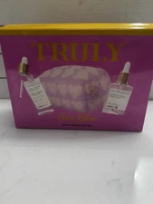 Truly 3pc Coco Glow Body Serum Set ~ After Shave, Fuzzy Cosmetic Bag & Serum NIB