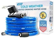 Camco 22912 TastePURE 50' Heated Drinking Water Hose Lead/BPA Free 5/8"ID -20