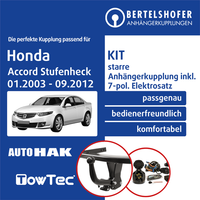 AnhäNgerkupplung Starr U.7Pol Spez E-Satz FüR Honda Accord Vii Typ Cl/Cn 03- Ahk