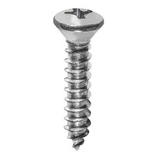 Auveco 2710 #8 x 3/4" Phillips Oval Head Tapping Screw, Chrome Finish, 100-Pack