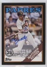 2023 Series 2 1988 Topps Baseball Black /199 Matthew Batten #88BA-MB Auto 0rd2