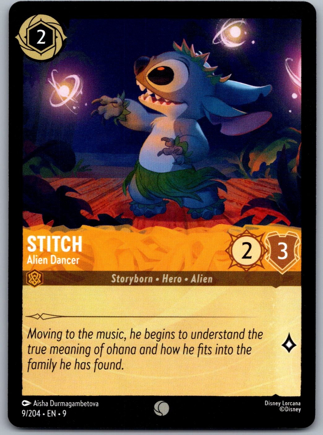 Stitch - Alien Dancer 9/204 Common Fabled NM Lorcana Disney