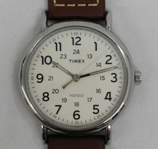 Weekender Model TW2R42400 TIMEX Quartz Watch Stainless Leather Waterproof WR30