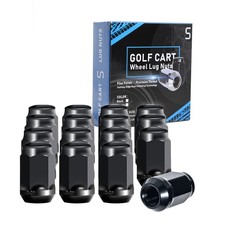 Golf Cart Wheel Lug Nuts Standard 1/2"-20 for EZGO  Club Car 16 Pack Black