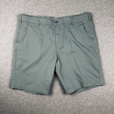 Maddox Mens Chino Shorts Size 38 Sage Green Zip Fly Stretch Cotton Twill Zip Fly