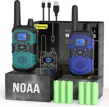 Long Range Walkie Talkie 2 Set 50 Mile Two Way Radio Charge Headset Waterproof