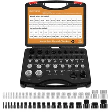 Nut and Bolt Thread Checker 44 PCS Nut and Bolt Size Gauge 23 Inch & 21 Metri...