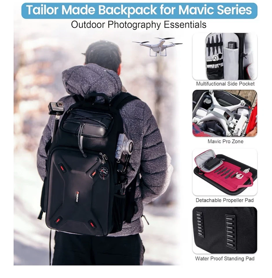 Endurax Camera Backpack Drone Large DSLR/SLR Mirrorless Camera Bag Photograph... - Image 3 of 4