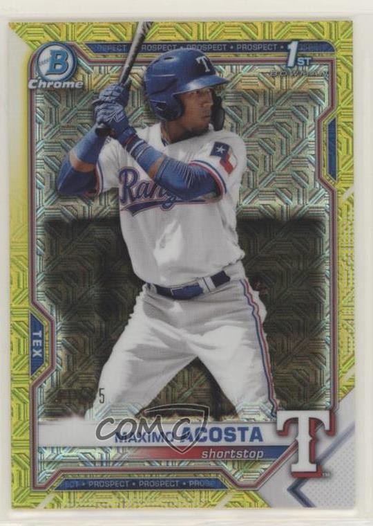 2021 Bowman Mega Box Yellow Mojo Refractor /75 Maximo Acosta #BCP-7 a2v