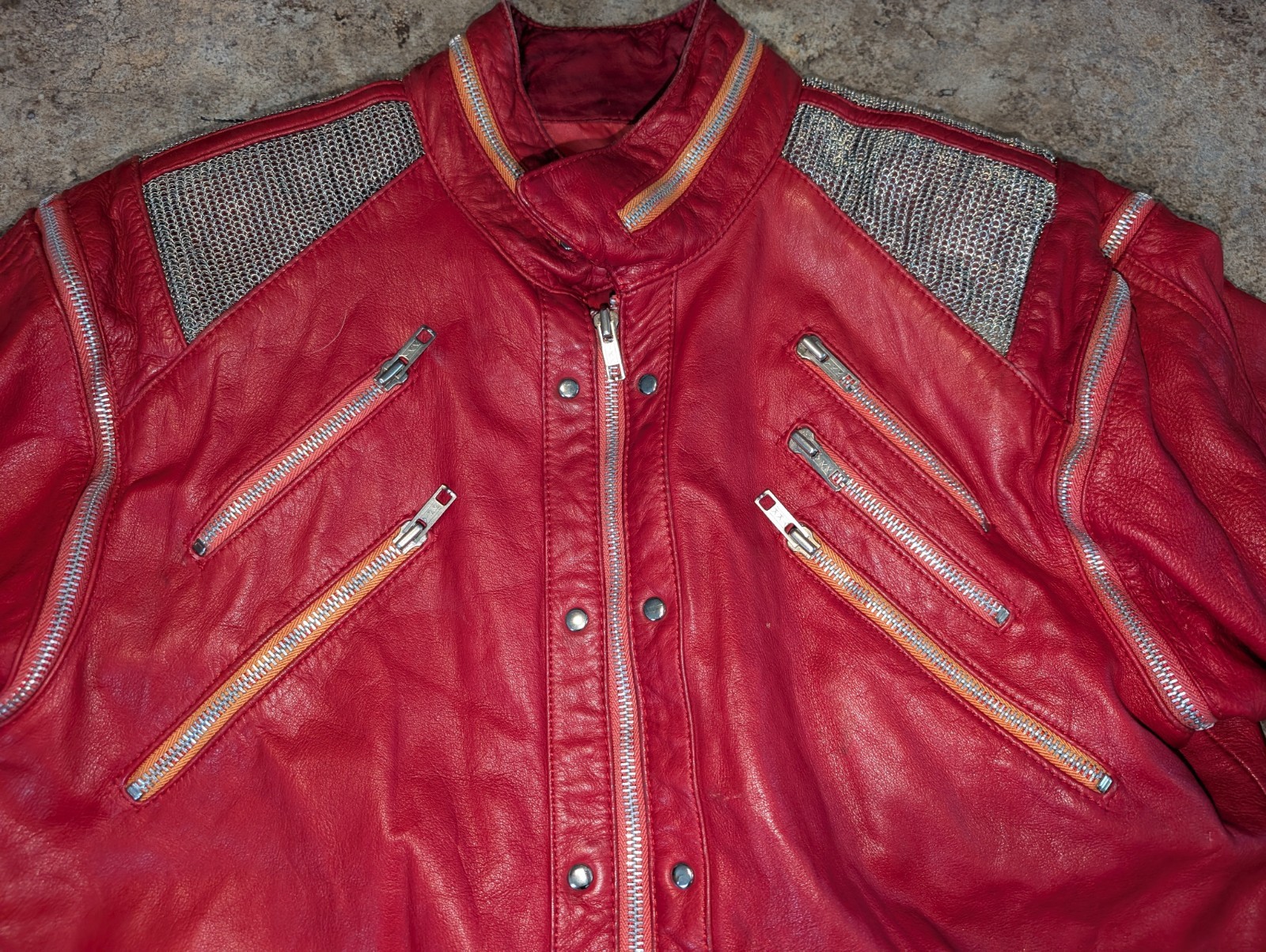 Ambition 80s Vintage Leather Beat It Jacket Ladies Medium Men's Small image 10