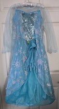 Disney Store Elsa Costume Hoop Dress Size S 5/6 Frozen Includes Gloves Princess