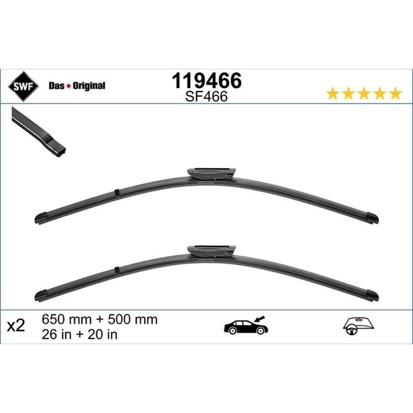 SWF 119466 Scheibenwischer FüR Toyota Peugeot Citroen Opel Fiat Spacetourer V-image