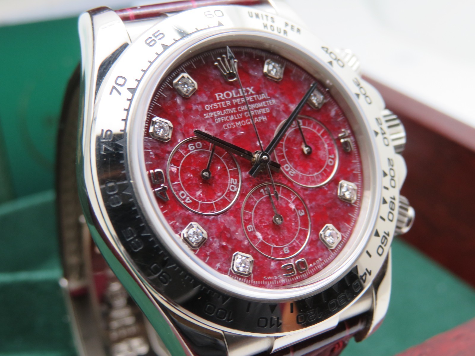 1998 Rolex Daytona 16519 Zenith Grossular Rubellite Dia. Dial Full Set Serviced image 4