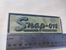 Used Vintage Snap-on Tool Box Metal Plate Emblem Logo Badge Zamac Used Vintage Snap-on Tool Box Metal Plate Emblem Logo Badge Zamac