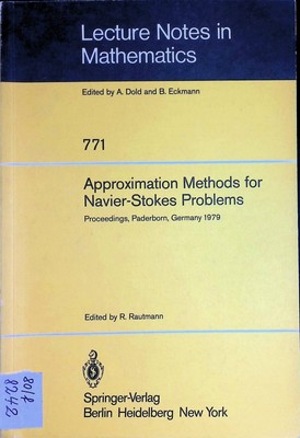 Approximation Methods for Navier-Stokes Problems: Proceedings of the Symposium H