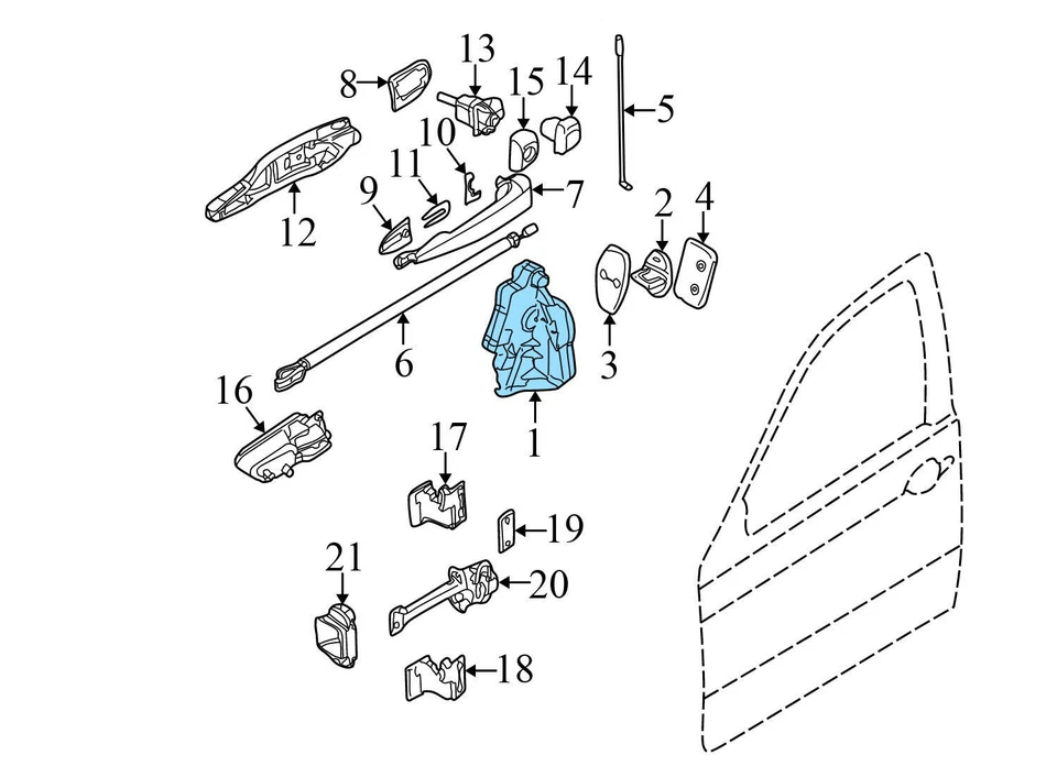2001-2005 BMW 330I - Front LEFT DOOR Latch LOCK Actuator 7011241 - Image 3 of 4