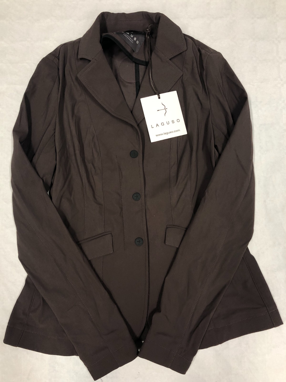 Veste équitation Laguso Jane marron XS au manège ou en concours hippique d'automne