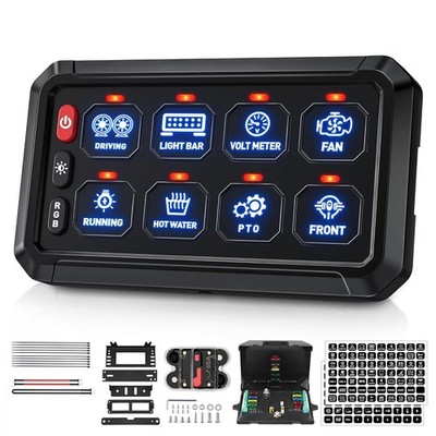 8 Gang Schalter Panel LED Auto Schaltung Control Box Relais ON-Off System 12V DE