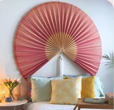 Bamboo Fan Wall Decor, Boho FanHeadboard, Boho Wall Hanging, Wall Decor
