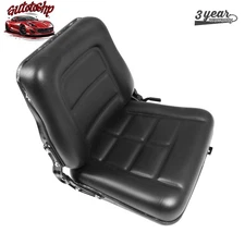 Fold Down Tractor Seat And Slide Forklift Black Universal Seat