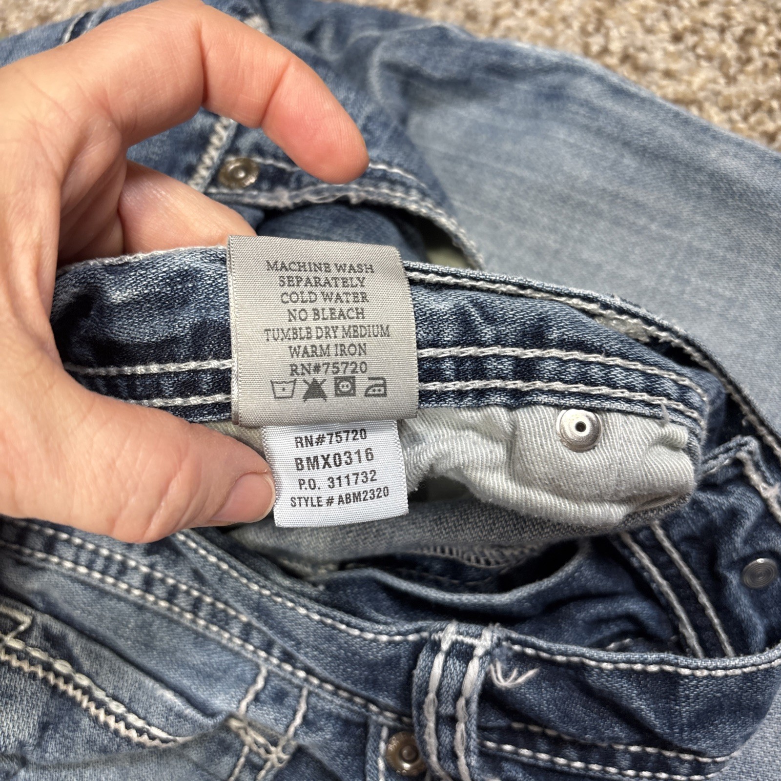 Men's BKE Tyler Straight Leg 36 R Denim Jeans 34x31 Frayed Hems - View 6