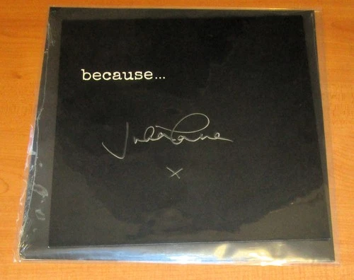 JULIAN LENNON BECAUSE - BLACK COLORED EP W/ SIGNED INSERT - NEW - BEATLES