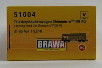 Brawa 51004 H0 Teleskophaubenwagen Shimmns-U708 167-6 Ep. V DB AG