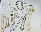 Vintage Costume Jewelry Pieces Lot, 17 Necklaces Locket , Avon, Monet