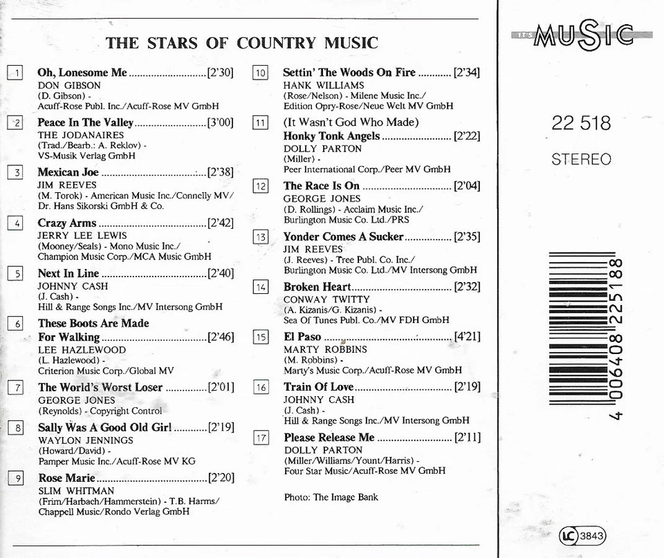 The Stars Of Country Music | CD | Delta Music | 1992 - Bild 2 von 2
