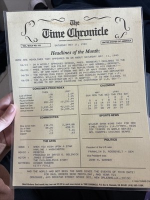 The Time Chronicle May 11 1940 Laminated Newspaper Print