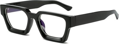 EYLRIM Thick Square Frame Blue Light Glasses Non Rx